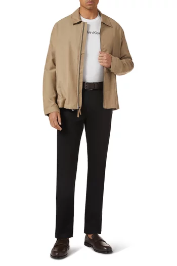 Zip-up Jacket in Cotton-linen Blend