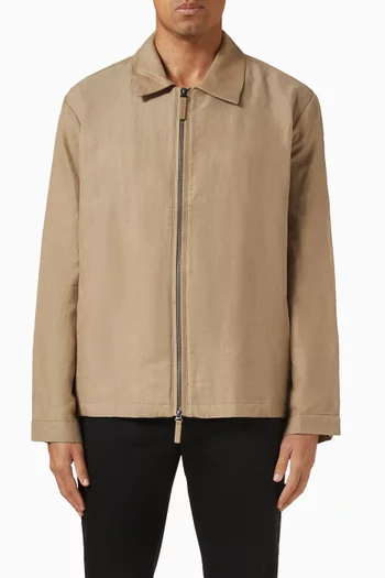 Zip-up Jacket in Cotton-linen Blend