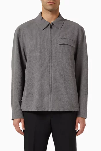 Shirt Jacket in Seersucker