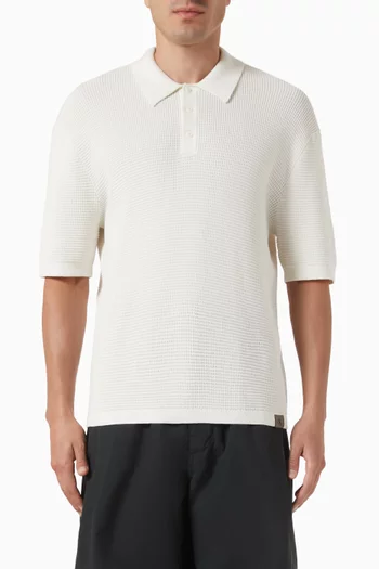 Polo Shirt in Waffle Knit