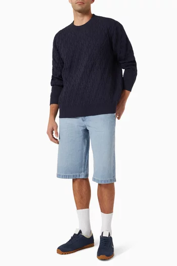 سترة بأحرف شعار الماركة مزيج قطن