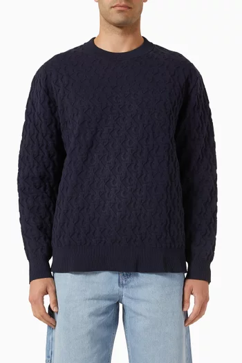 سترة بأحرف شعار الماركة مزيج قطن