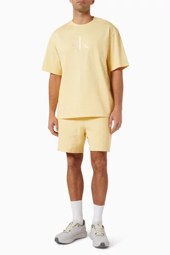 Monologo Embroidery T-shirt in Cotton