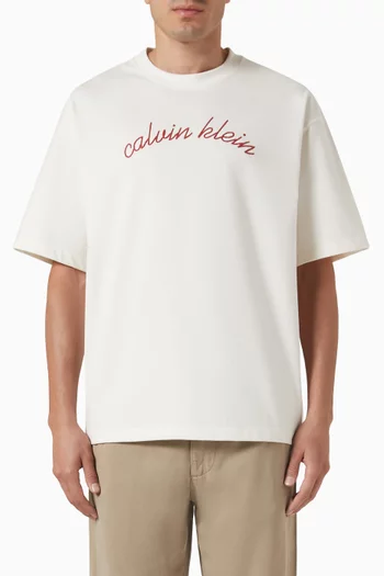 Chain Stitch Logo T-shirt in Cotton