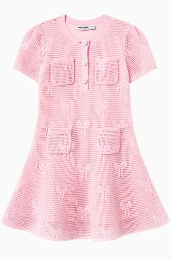Bow Knit Dress in Crochet