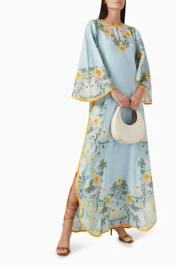 Floral-print Jalabiya