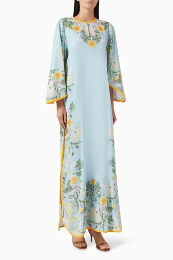 Floral-print Jalabiya