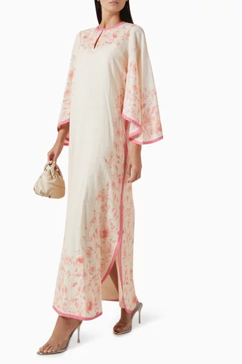 Floral-print Jalabiya