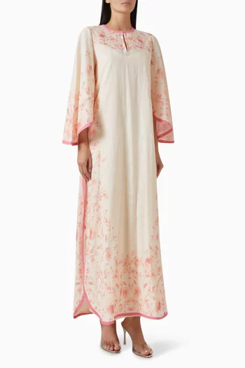 Floral-print Jalabiya