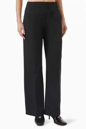 بنطال بحزام خصر عريض صوف معتمد وفقًا لمعيار الصوف المسؤول