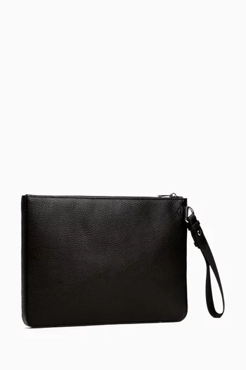Central Pouch in Leather