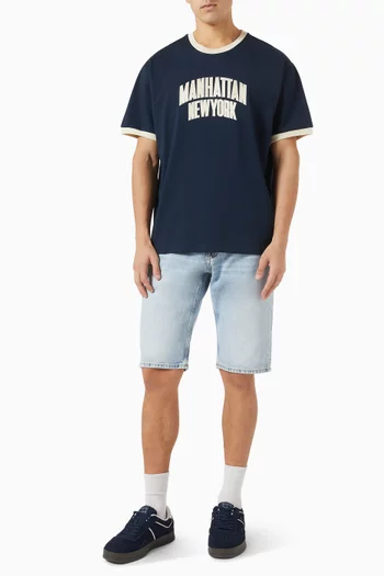 تي شيرت رينجر بشعار الماركة بتصميم جامعي قطن جيرسيه