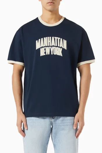 تي شيرت رينجر بشعار الماركة بتصميم جامعي قطن جيرسيه