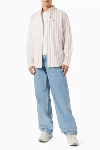 Patchwork Striped Shirt in Cotton