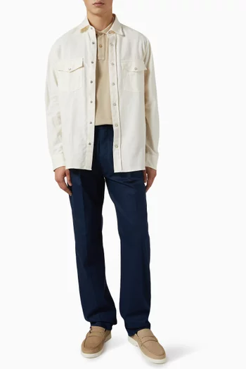 Smart Casual Wide-leg Pants in Cotton-blend