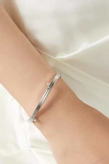 سوار اب اند داون مرصع بأحجار بتصميم دائري نحاس مطلي روديوم