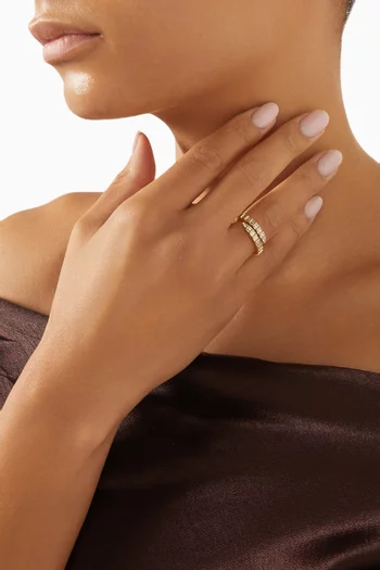 CZ Baguette Wrap Ring in Gold-plated Brass