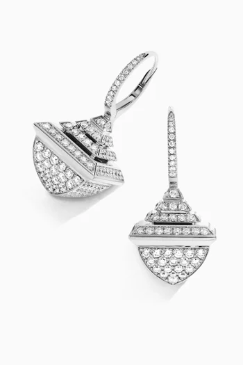 Cleo Rev Diamond Drop Earrings in 18kt White Gold