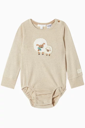 Appliqué Bodysuit in Organic Cotton
