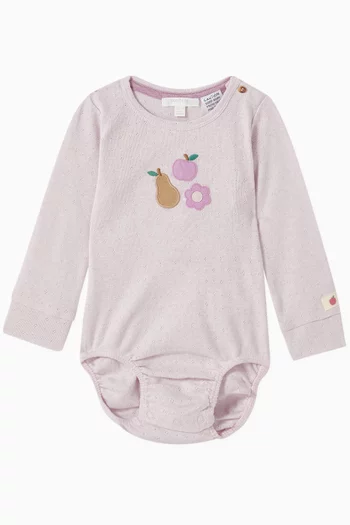 Appliqué Bodysuit in Organic Cotton