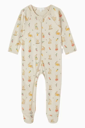 Bunny Zip-up Sleepsuit in Organic Cotton