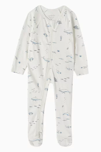 Essentials Zip-up Sleepsuit in Organic Cotton