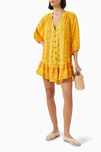 Rhapsody La Ponche Frill Dress in Cotton