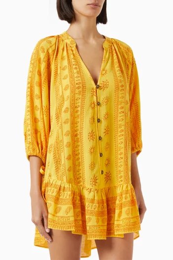 Rhapsody La Ponche Frill Dress in Cotton