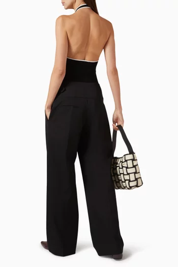 بلوزة بحمالة حول الرقبة مزيج تينسيل لايوسيل