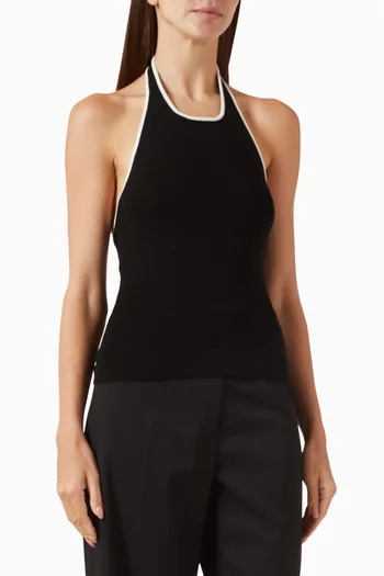 بلوزة بحمالة حول الرقبة مزيج تينسيل لايوسيل