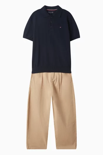 Pleated Chino Pants in Cotton