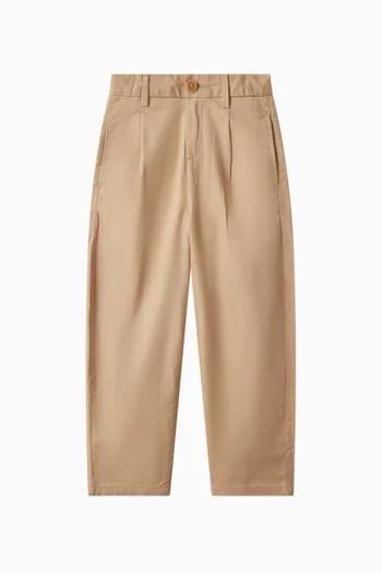 Pleated Chino Pants in Cotton