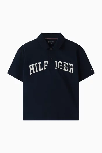 Mixed Logo Polo Shirt in Cotton