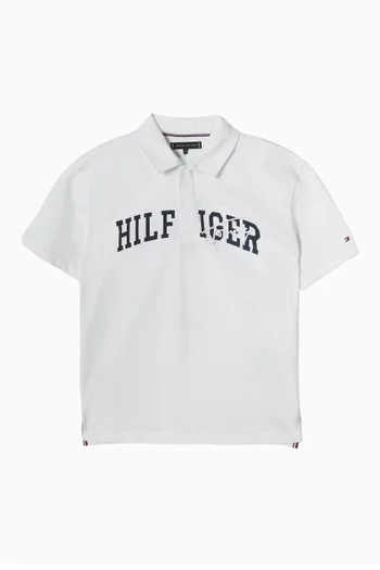 Mixed Logo Polo Shirt in Cotton