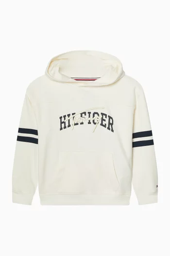 Mixed Logo Graphic Hoodie in Cotton