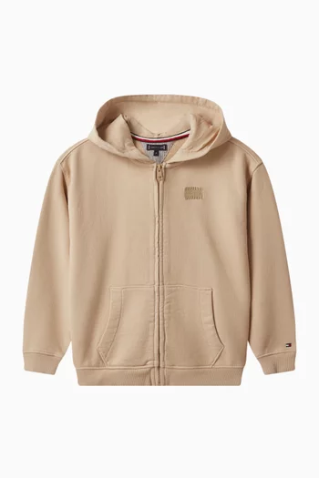 Tonal Flag Embroidered Hoodie