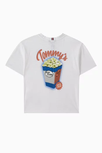 Graphic Textured T-Shirt in Cotton