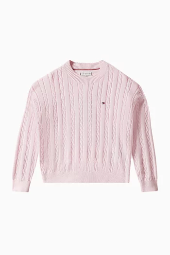Cable-knit Sweater in Organic Cotton