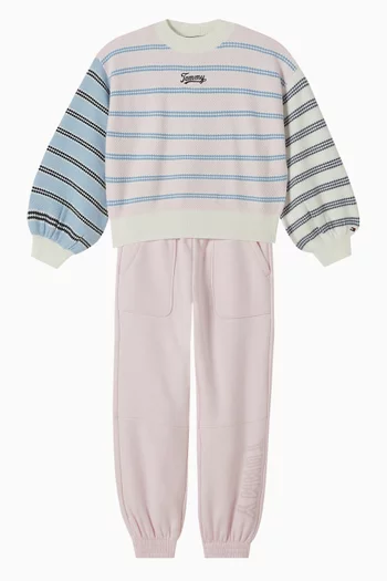 Logo Striped Sweater in Knit
