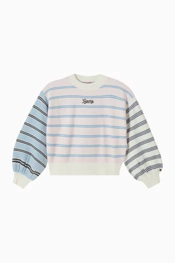 Logo Striped Sweater in Knit