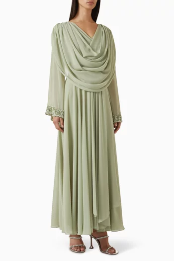 Cowl-neck Kaftan in Chiffon