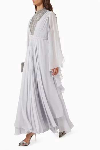 Crystal-embellished Kaftan in Chiffon