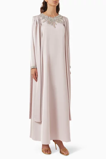 Crystal-embellished Scarf Dress in Crepe