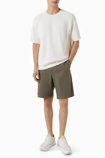 Ripstop Belted Shorts in Cotton