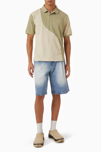Pleated Shorts in Denim