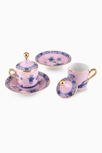 Oriente Italiano Coffee Cup & Saucer in Porcelain, Set of 2
