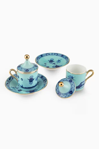 Oriente Italiano Coffee Cup & Saucer in Porcelain, Set of 2