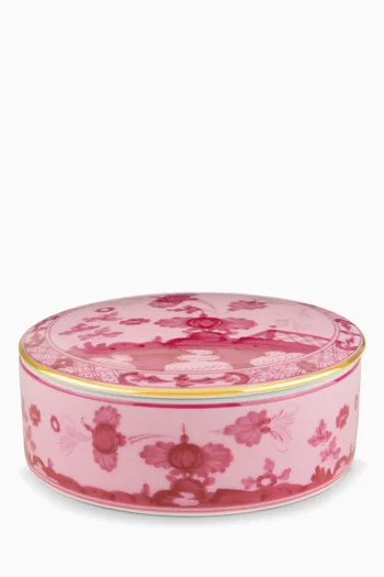 صندوق للزينة اوريانت إيطاليانو دائري كبير بورسلين