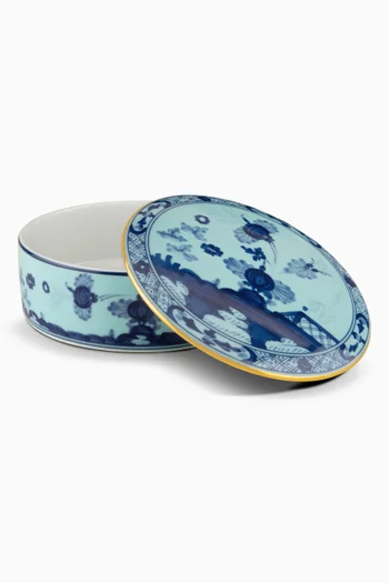 صندوق للزينة اوريانت إيطاليانو دائري كبير بورسلين