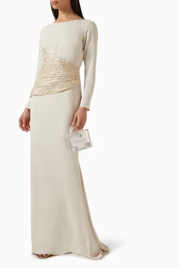 Draped-waist Gown